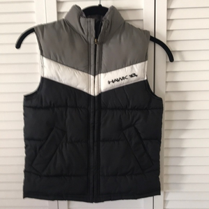 TONY HAWK boys puffer vest in great condition size‎ M(5/6) black, grey & white